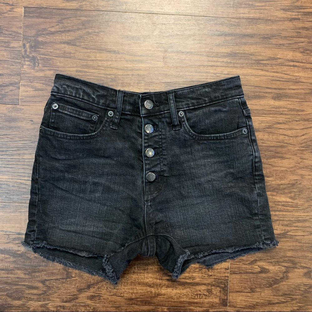 J. Crew Factory Distressed High Rise Denim Shorts